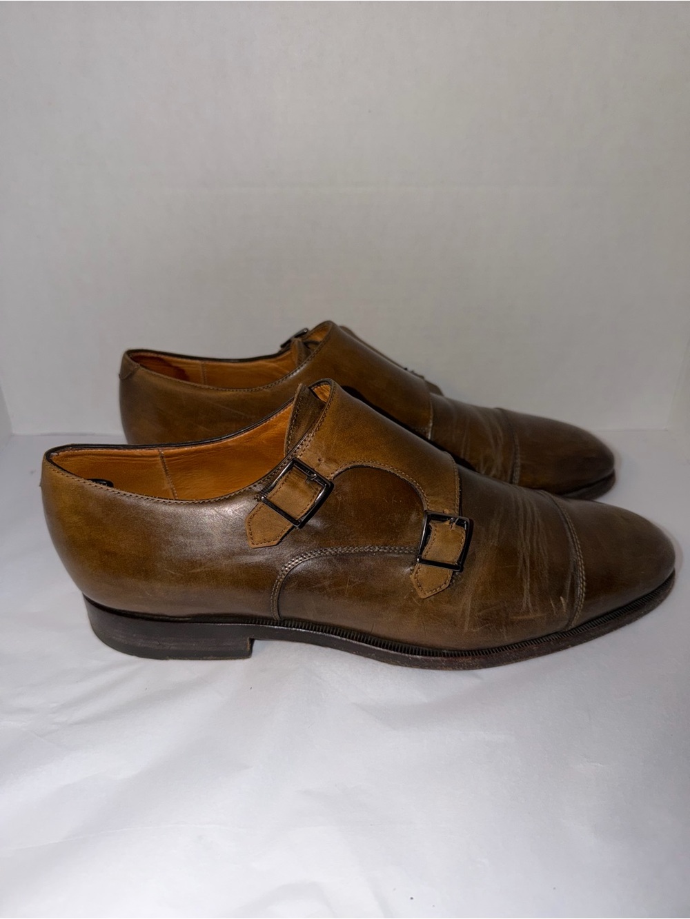 Men's Suitsupply Double Monk Strap Leather Dress Shoes - Brown